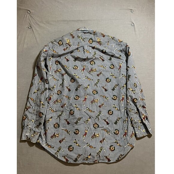Vintage 90s Tommy Hilfiger All Over Golfer Print Button Down Shirt S Long Sleeve - Picture 5 of 8